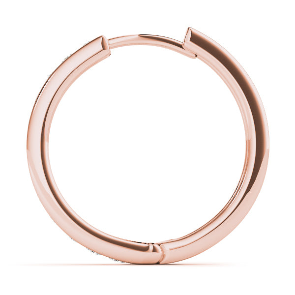 14K Rose Gold Lab Diamond Hoop Earrings