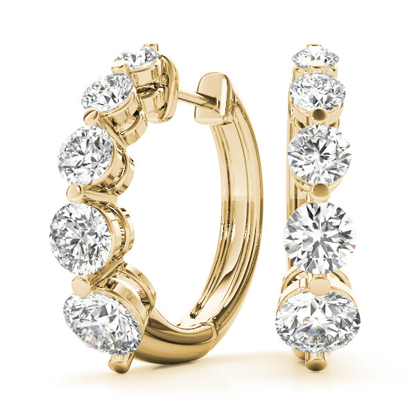 14K Yellow Gold Diamond Journey Earrings