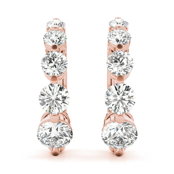 Rose Gold Diamond Journey Earrings | 14K Fine Jewelry