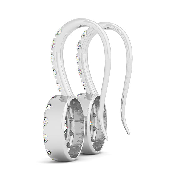 Round Diamond Halo Earring Set