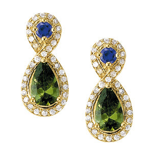 Diamond Pear Center Earrings