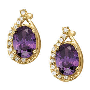 Diamond Oval Earrings