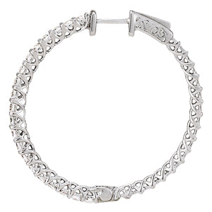 Round Diamond Inside Out Hoop Earrings