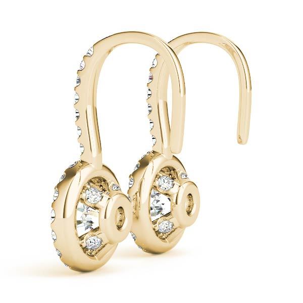 14K Yellow Gold Round Diamond Halo Earring Set