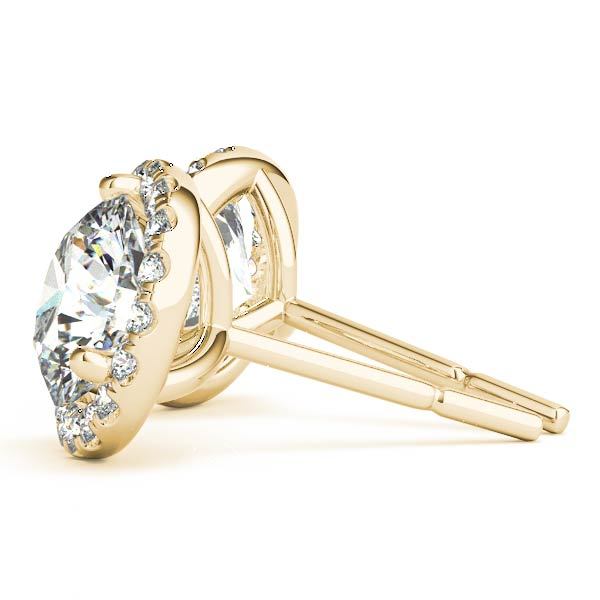 14K Yellow Gold Diamond Halo Statement Earrings