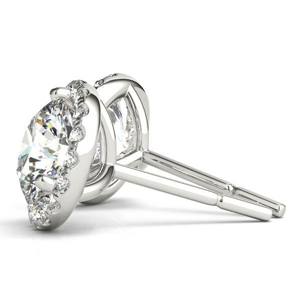 Round Diamond Halo Martini Earrings