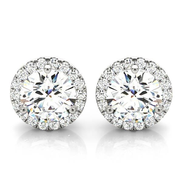 Lab Grown Diamond Halo Earring Pair