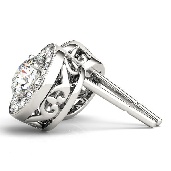 Lab Diamond Halo Earring Pair in Premium Metals