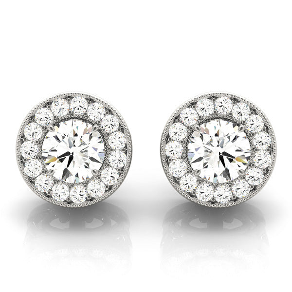 Lab Diamond Halo Earring Pair in Premium Metals