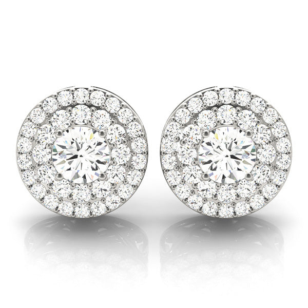Lab Grown Diamond Halo Round Earrings