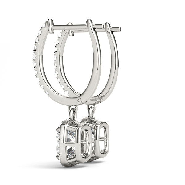 Lab Diamond Halo Round Earring Pair