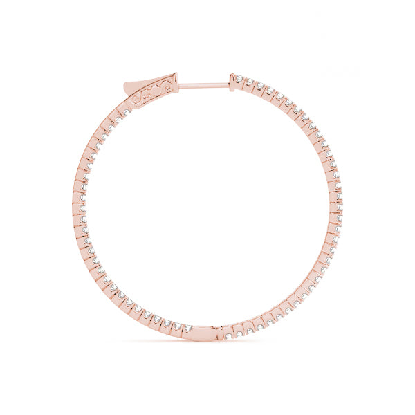 Rose Gold Lab Diamond Inside Out Hoop Earrings