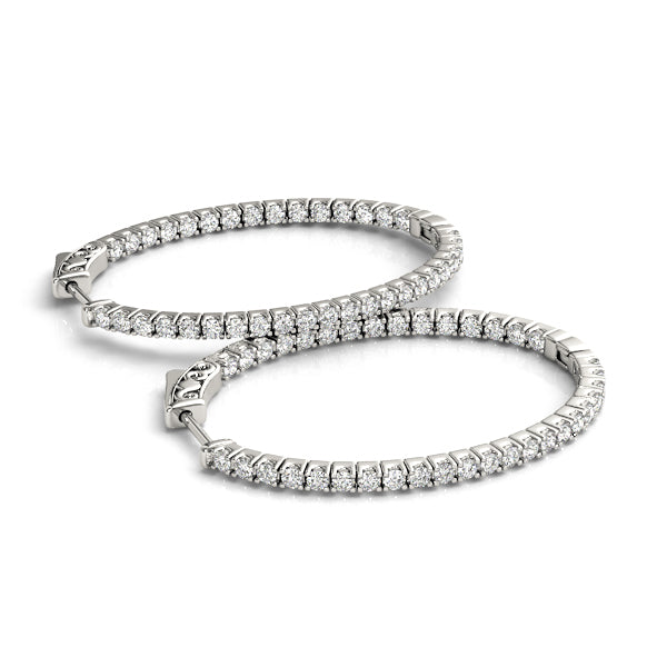 Diamond Lab Grown Inside Out Hoop Earrings