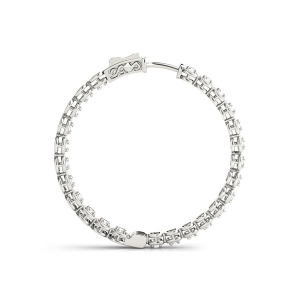 Round Diamond Inside Out Hoop Earrings
