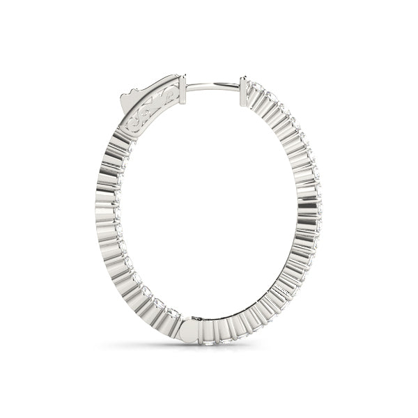 Diamond Inside Out Hoop Earrings in Multiple Gold Options