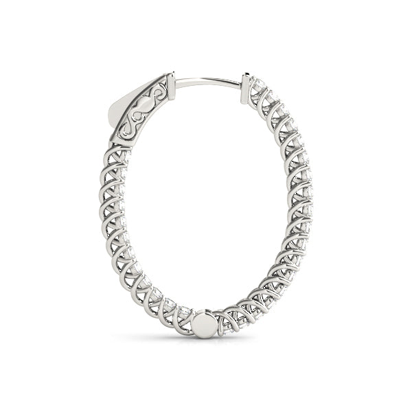 Diamond Inside Out Hoop Earrings in Multiple Metals