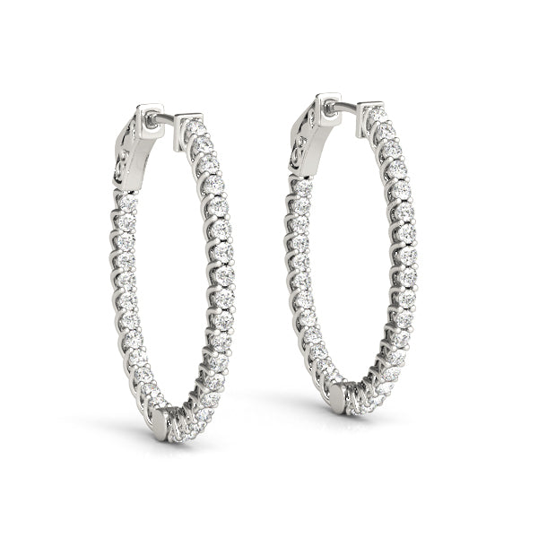 1.2"" Diamond Inside Out Hoop Earrings
