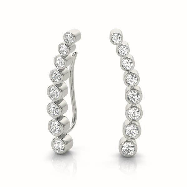 Diamond Round Ear Climbers
