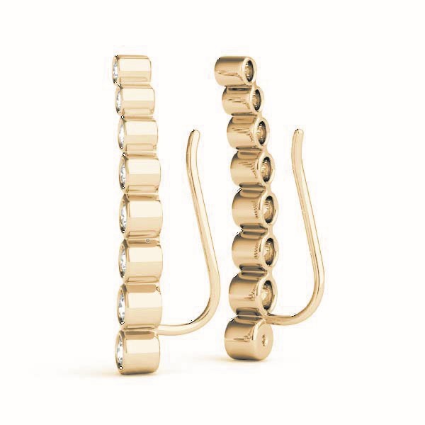 14K Yellow Gold Round Diamond Fashion Earrings