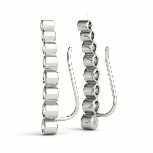 Round Diamond Ear Climbers in Precious Metal