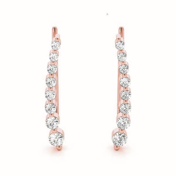 14K Rose Gold Diamond Accent Fashion Earrings