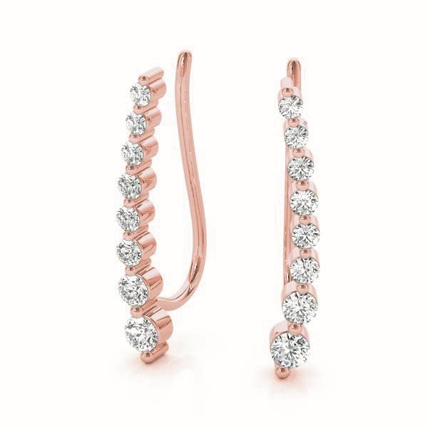 14K Rose Gold Diamond Accent Fashion Earrings
