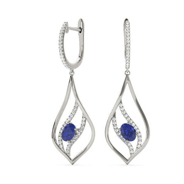 Multi-Diamond Oval Earring Set