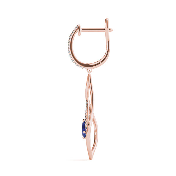 14K Rose Gold Lab Diamond Oval Earrings