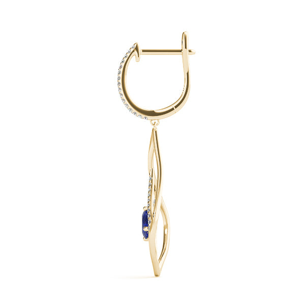 14K Yellow Gold Lab Diamond Oval Earrings