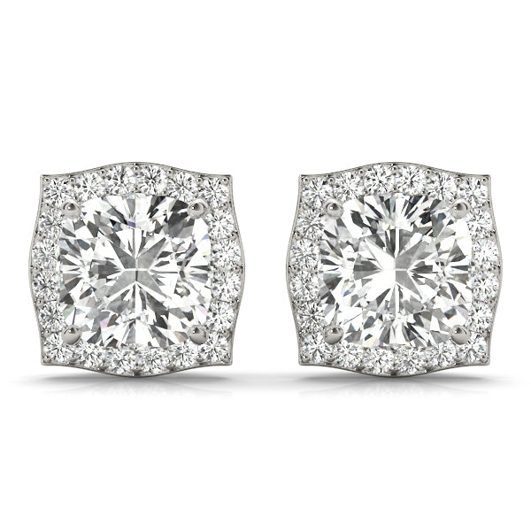 Multi-Diamond Halo Fashion Earrings