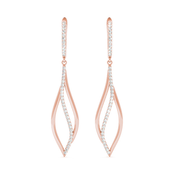 14K Rose Gold Diamond Fashion Earrings