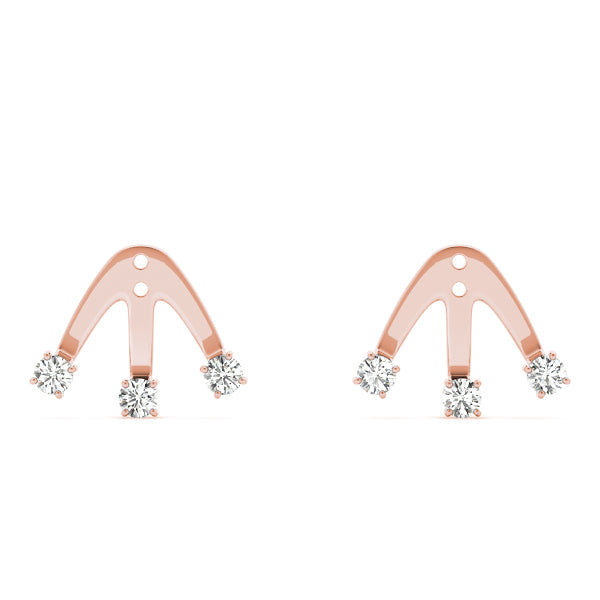 14K Rose Gold Diamond Fashion Earring Set