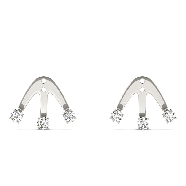 3-Stone Round Diamond Earring Jackets