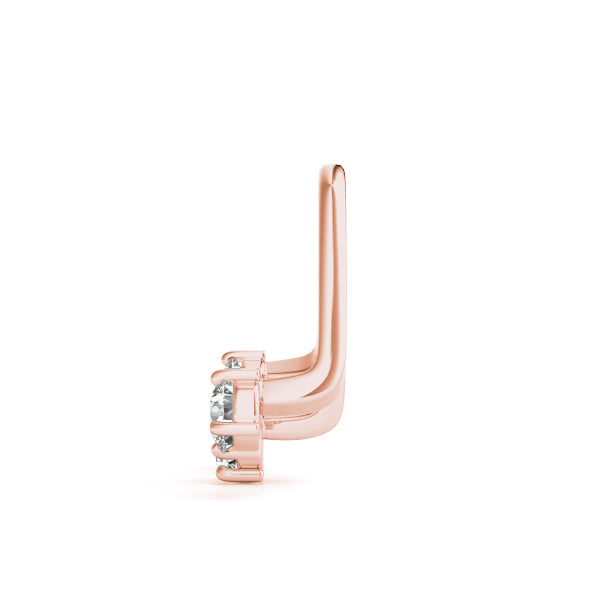 14K Rose Gold Round Diamond Fashion Earrings
