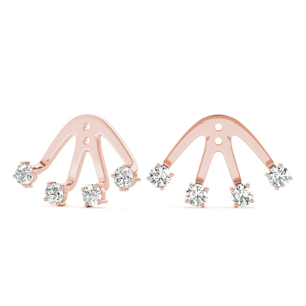 14K Rose Gold Diamond Fashion Earrings