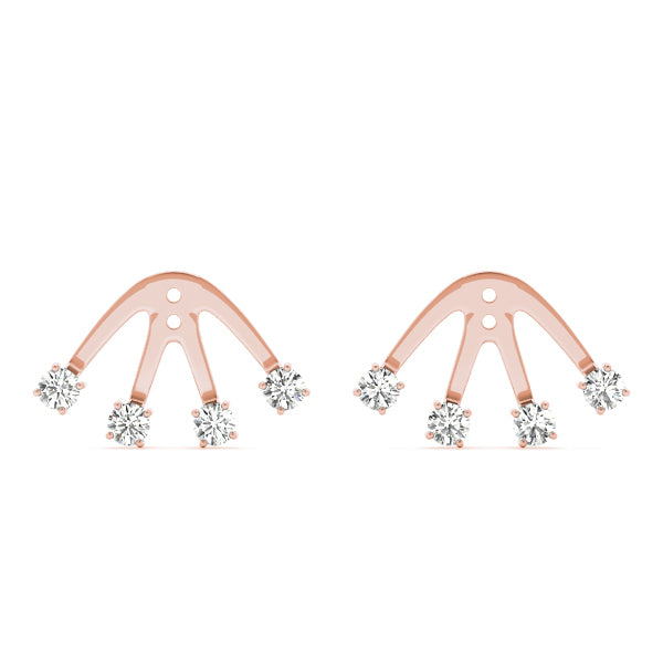 14K Rose Gold Diamond Fashion Earrings