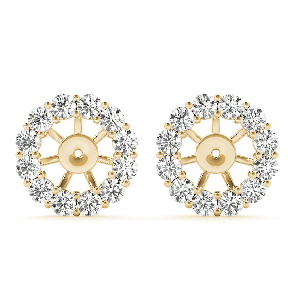 14K Yellow Gold Round Diamond Fashion Earrings