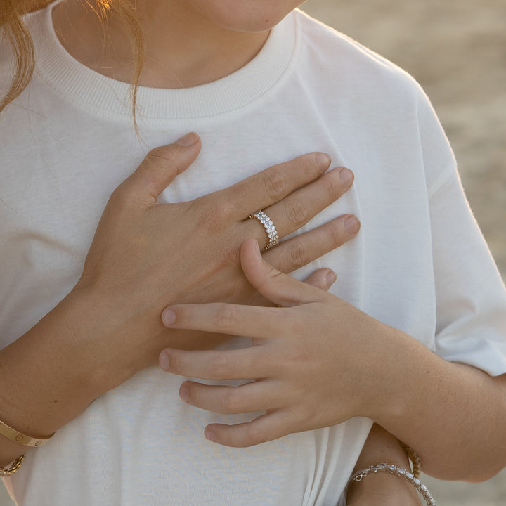 Three Rows Diamond Ring