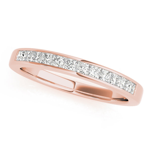 14K Rose Gold Square Diamond Wedding Ring