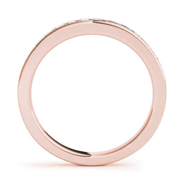 14K Rose Gold Square Diamond Wedding Ring