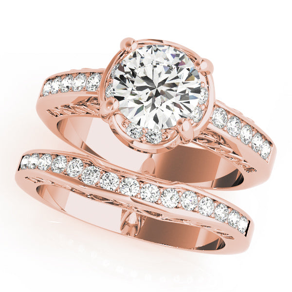 14K Rose Gold 1 CT Diamond Engagement Ring
