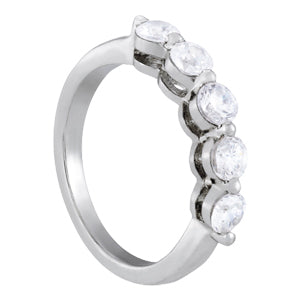 5-Stone Round Diamond Wedding Band