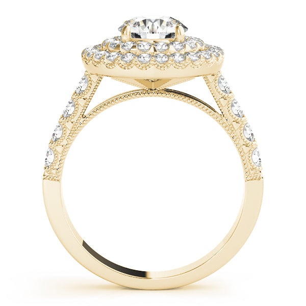14K Yellow Gold 2ctw Round Diamond Halo Ring