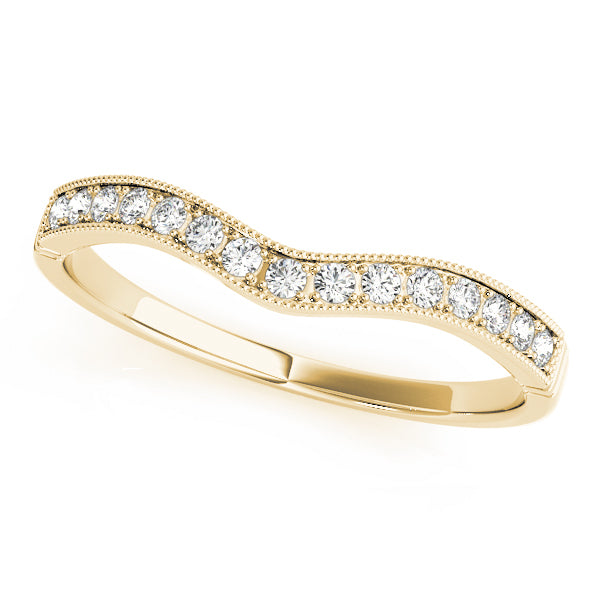 18K Yellow Gold 1/8 ct Diamond Wedding Band