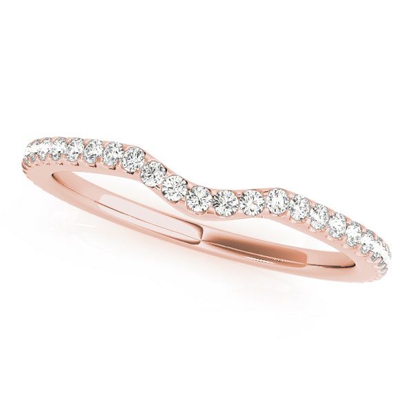 Rose Gold Diamond Wedding Band 14K