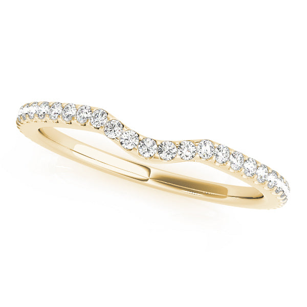 14K Yellow Gold 1/4 CT Diamond Wedding Band