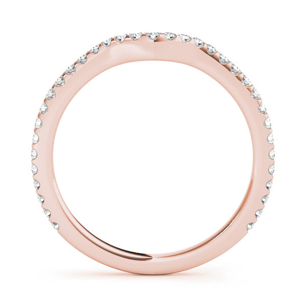 Rose Gold Diamond Wedding Band 14K