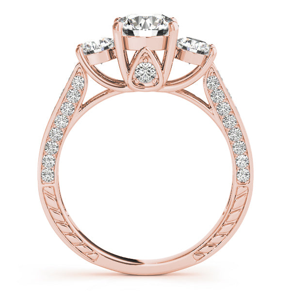 Rose Gold 1.87ctw Diamond Three-Stone Engagement Ring