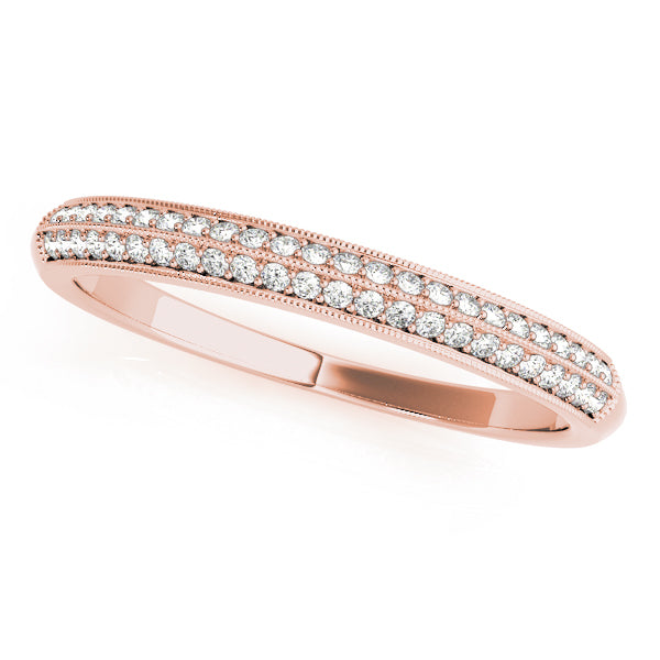 14K Rose Gold Pave Diamond Wedding Ring