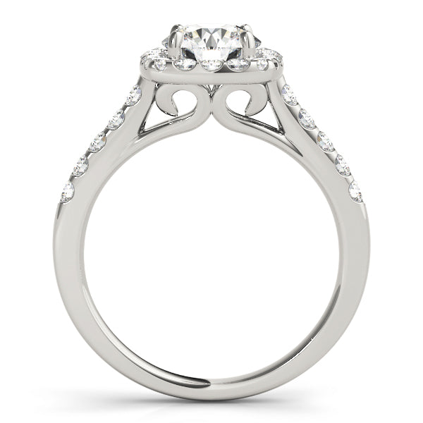 1 CT Round Diamond Halo Engagement Ring